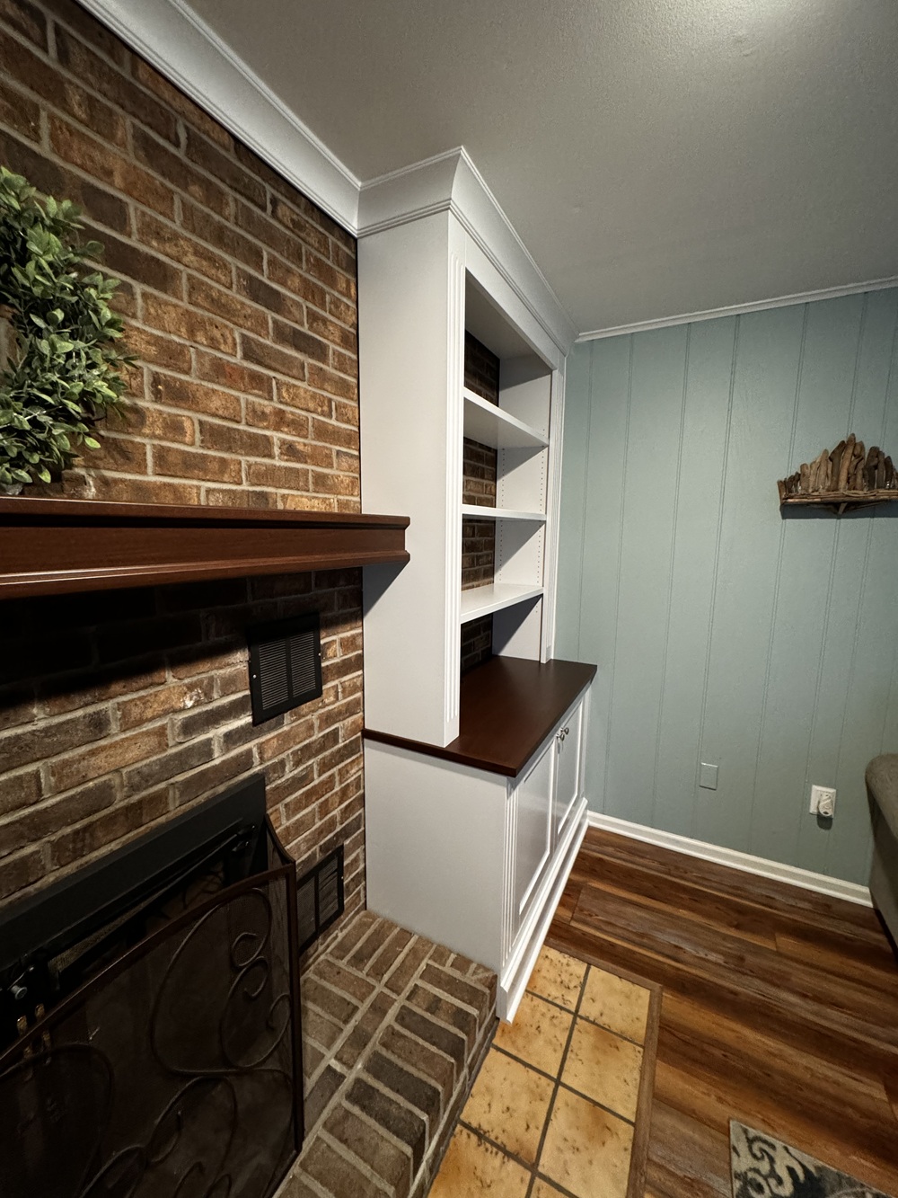 Built-ins with exposed brick